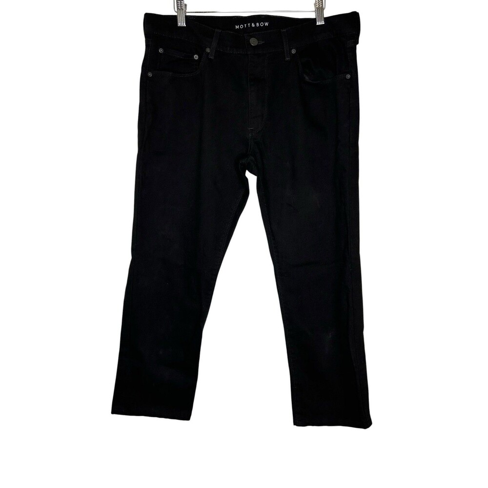 Mott & Bow Men's Slim Barclay Jeans Black 36 X 26 (SHORTENED From 30" Inseam)